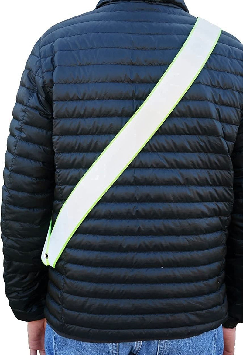 Leg Shield Reflective SASH - Very Large Reflective Area for Greater Visibility - Comfortable, Neoprene, Easy on/Off, Great for Walking at Night. - BeesActive Australia