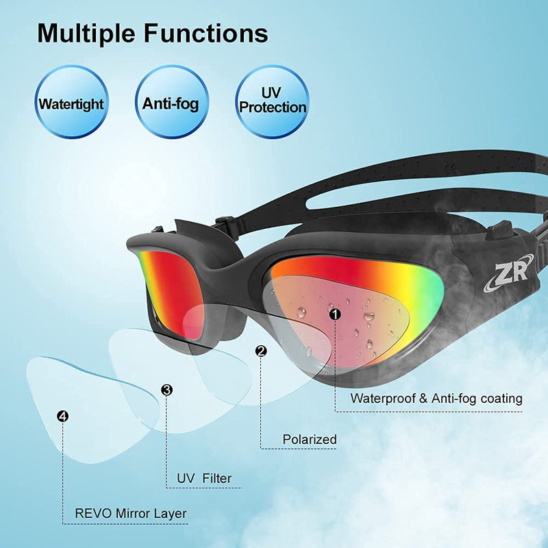 ZIONOR G1 Polarized Swim Goggles with C3 Swim Cap for Short hair - BeesActive Australia