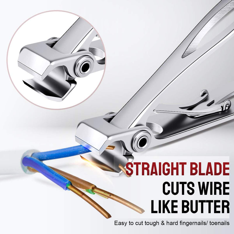 PrettyDiva Straight Edge Nail Clippers - Heavy Duty Straight Blade Wide Jaw Nail Clipper for Thick Toenails or Tough Nails, Extra Large Oversize Toe Nail Clippers Cutter for Adults Men Seniors Elderly - BeesActive Australia