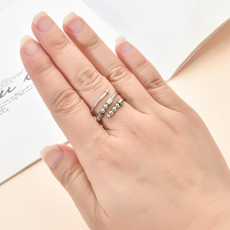GOGOEY Morse Code Rings for Women, Stainless Steel Spinner Ring Fidget Rings for Anxiety Ring Morse Code Rings Inspirational Gifts Jewelry Women Birthday Graduation Gifts for Her Best Friends 09 My Person - BeesActive Australia