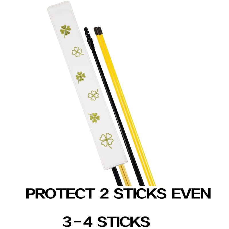 Golf Alignment Stick Cover Case Holder Hold at Least 3 Sticks Lucky Clover Pattern Design - BeesActive Australia