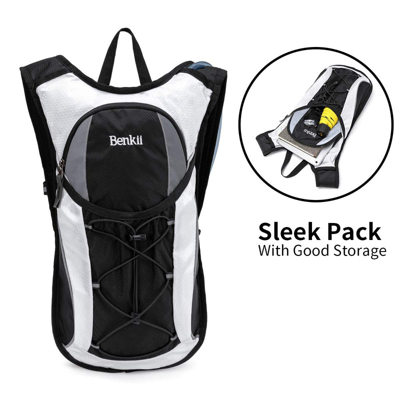 Hydration Backpack with 2L BPA Free Water Bladder - Lightweight Pack for Running Hiking Riding Camping Cycling Climbing Black - BeesActive Australia