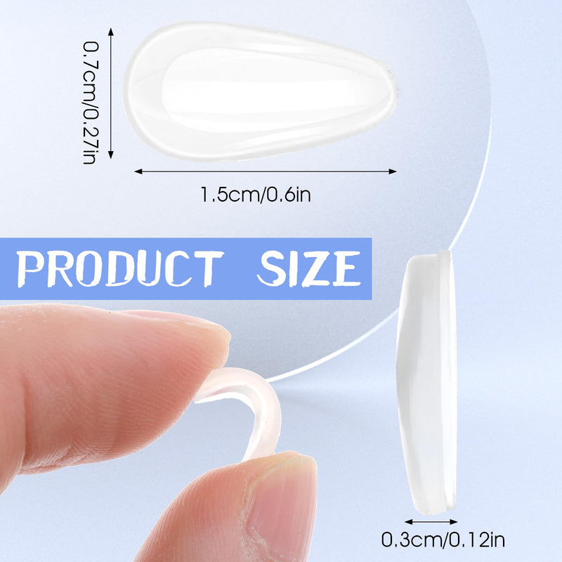 Bewudy 10 Pairs Eyeglass Nose Pads for Glasses, 3mm Adhesive Eyeglasses Nose Grips with Airbag, Soft Silicone Nosepads for Eyeglasses Sunglasses Reading Glasses (Transparent) Transparent - BeesActive Australia