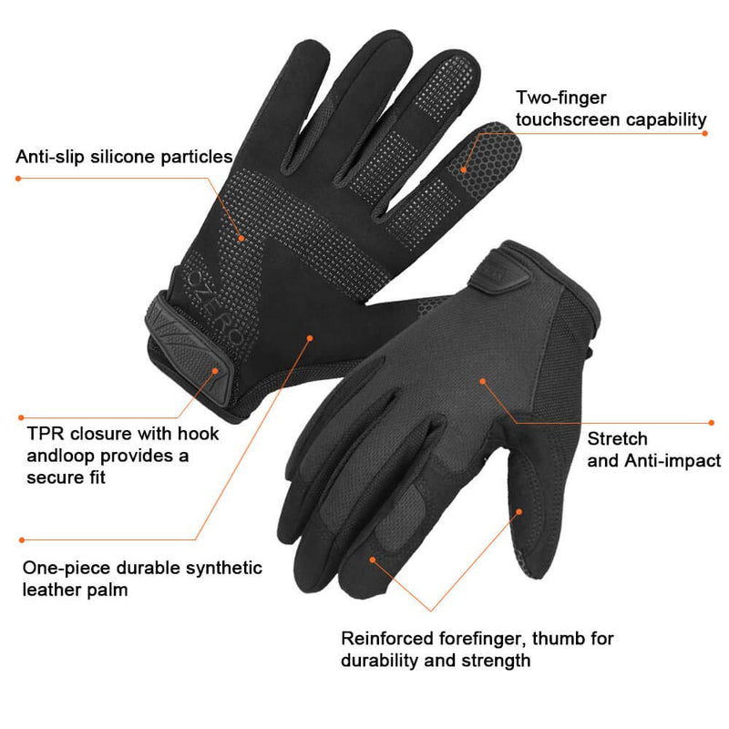 Hunting Gloves 3 Pairs Touch Screen for Tactical/Mechanic/Shooting/Driving/Motorcycle Riding/Cycling - Improved Dexterity and Extra Grip Work Glove for Men and Women (Black,Small) Small Black(3 Pairs) - BeesActive Australia