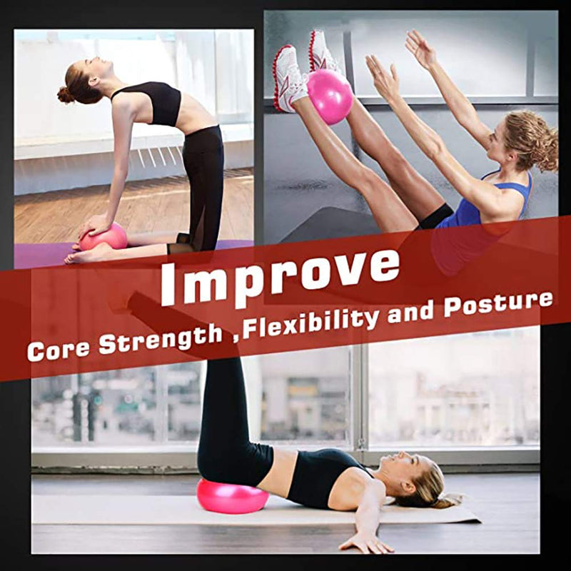 9 Inch Exercise Pilates Mini Yoga Balls Barre Small Bender for Home Stability Squishy Training Physical Therapy Improves Balance with Inflatable Straw Gray 9 Inch - BeesActive Australia