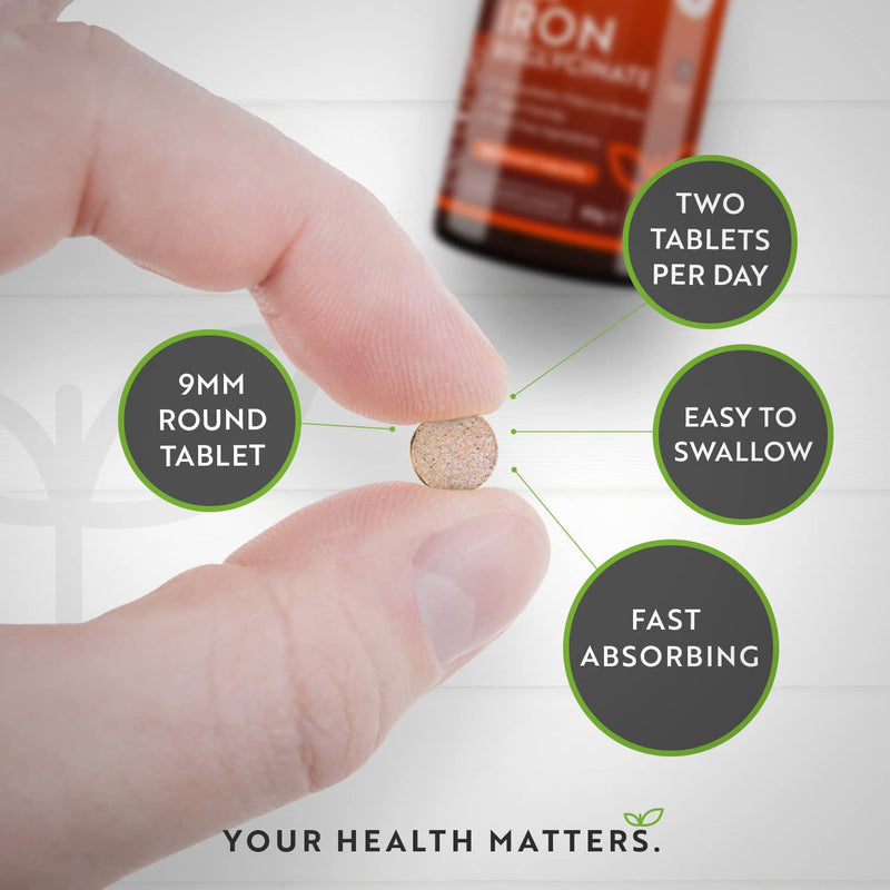 Iron Tablets 28mg � 180 Vegan Tablets (3 Month Supply of Iron Supplements) � Contributes to The Reduction of Tiredness and Fatigue � Suitable for Men and Women � Made in The UK by Nutravita - BeesActive Australia