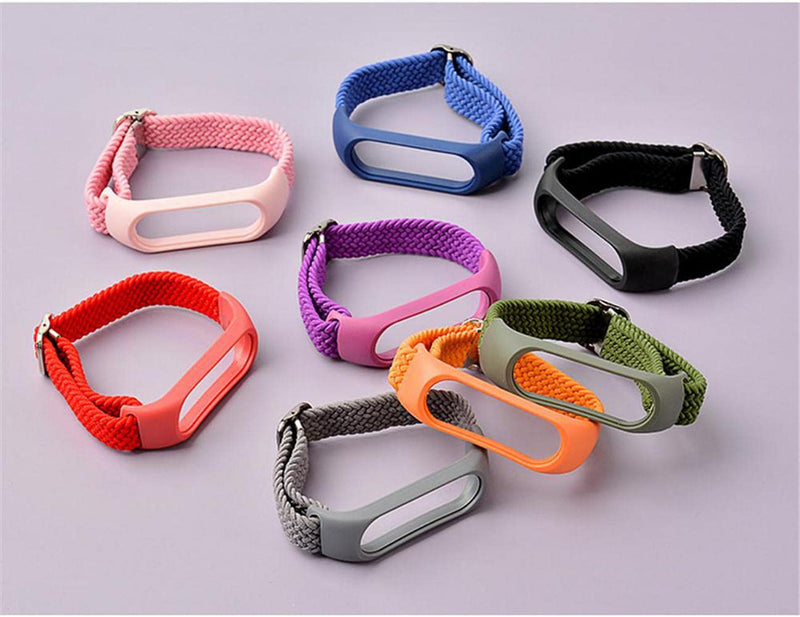 Braided Solo Loop Strap Compatible for Xiaomi Mi Band 6 5 4 3, Adjustable Nylon Elastic Sport Replacement Wristband for Xiaomi Band Mi Band 6, Mi Band 5, Mi Band 4, Mi Band 3 Black - BeesActive Australia