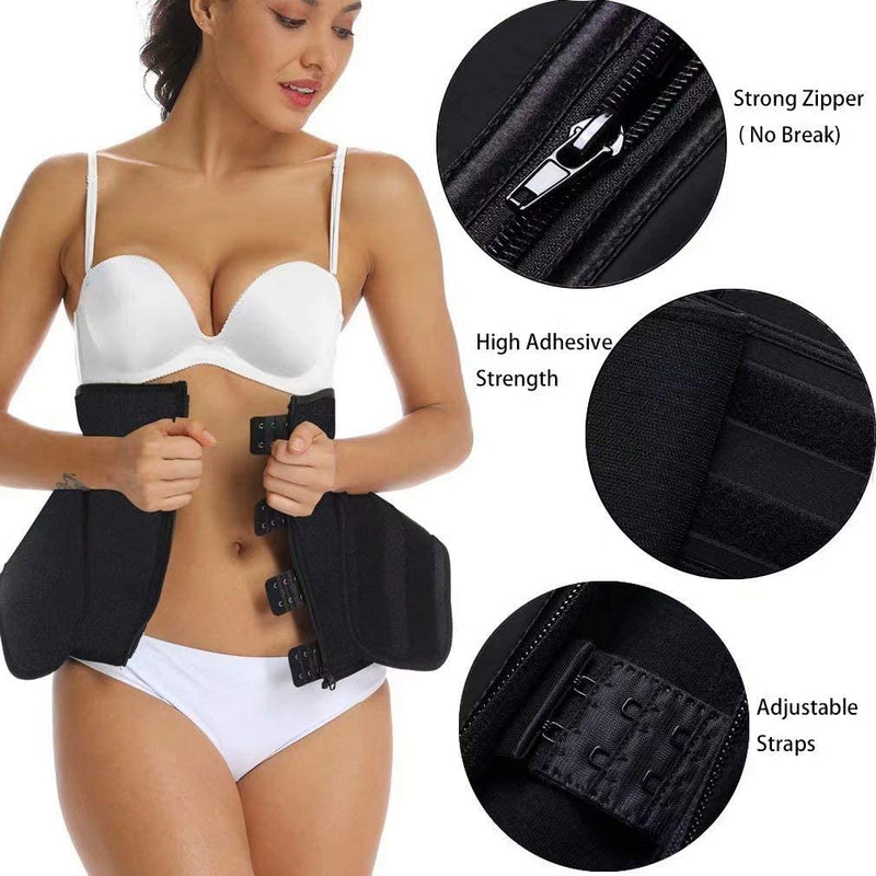 HOPLYNN Neoprene Sweat Waist Trainer Corset Trimmer Shaper Belt for Women Black XX-Large - BeesActive Australia
