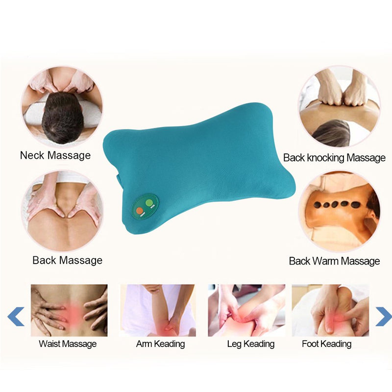 Massage Pillow, Soft Electric Neck Kneading Massager Stimulator Cushion for Back Pain Relief Car Office Home Nap Use, CE Approved - BeesActive Australia
