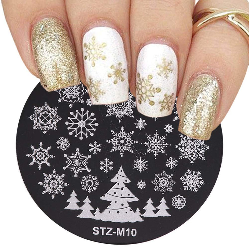 Lookathot 10PCS Nail Art Image Stamp Stamping Plates with 1 Stamper, 1 Scraper Christmas - BeesActive Australia
