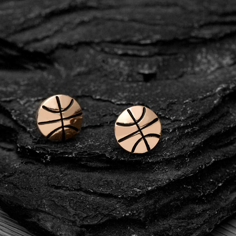 Sportybella Basketball Earrings - Rose Gold Stud Basketball Jewelry- Perfect Basketball Gifts for Women, Teen and Girl Players and Fans - BeesActive Australia