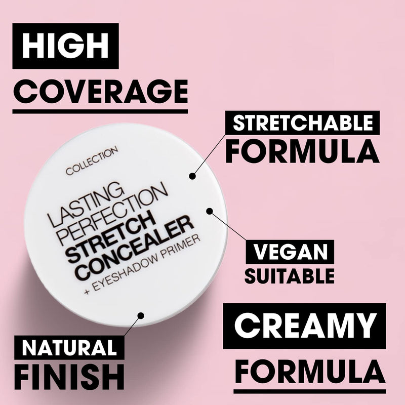 Collection Cosmetics Lasting Perfection Stretch Concealer, High Coverage and Versatile, 6g, Buttermilk - BeesActive Australia