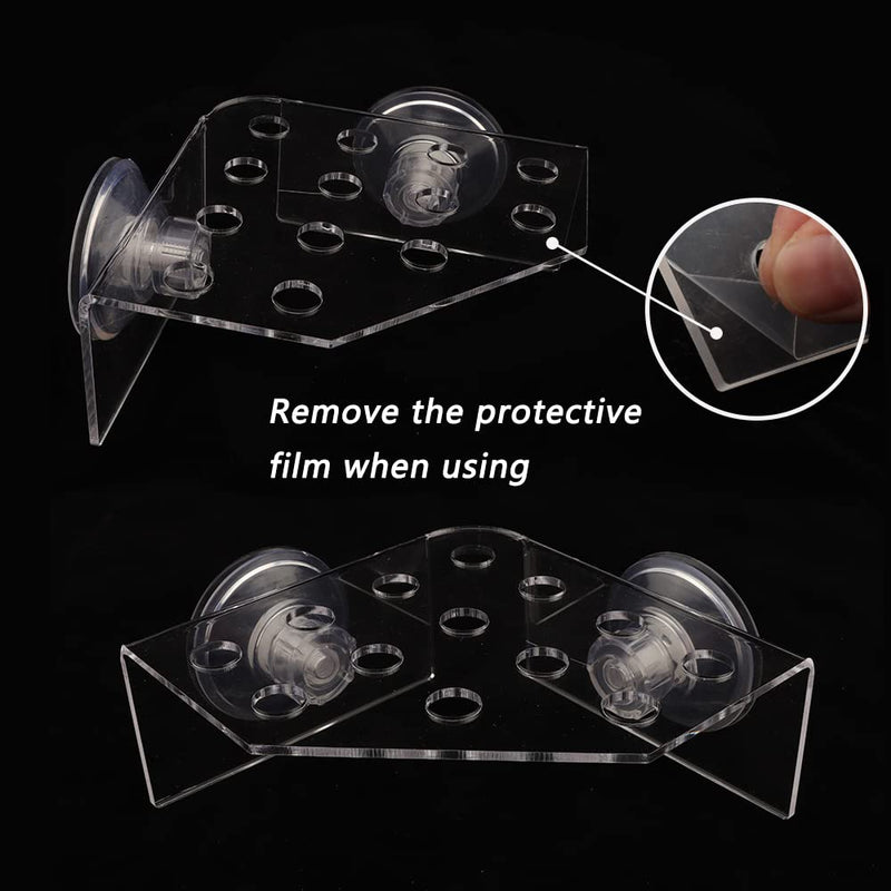 13 Plug Holes Coral Frag Rack Clear Acrylic Coral Holder Aquarium Fish Tank Button Coral Reef Broken Frame Enhanced Suction Cup (2 Pack) - BeesActive Australia