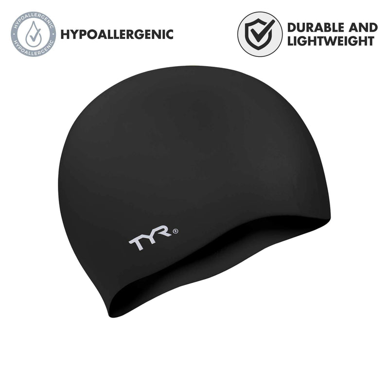 TYR Wrinkle Free Silicone Cap Black - BeesActive Australia