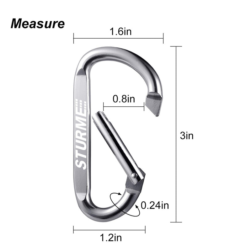 STURME 12pcs Carabiner Clip 3" Small Durable Carabiner Keychain Carabeaner Hooks Assorted - BeesActive Australia