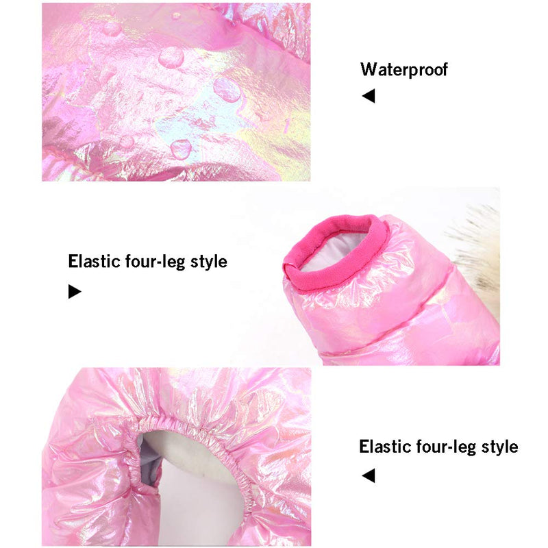 Beirui Waterproof Small Dog Coats for Winter - Warm Padded Pet Puppy Dog Snow Jacket - Cute Hoodie Clothes for Small Dogs Cat Puppies Chest:16.0”,Back:11.0”(Fit 7-11 lbs) Pink - BeesActive Australia