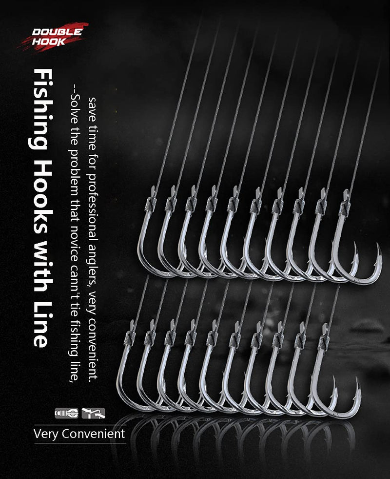 Dyxssm Small Fishing Hooks with Line, Tiny Fishing Hook on Nylon Line (Pack of 20) 10# - BeesActive Australia