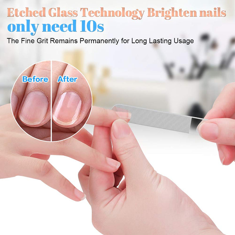 Crystal Glass Nail File,Professional Nail Fil Set 6pcs,Glass Nail File Set Perfect Choice For Nail Art,Nail Care & Brighten nails - BeesActive Australia