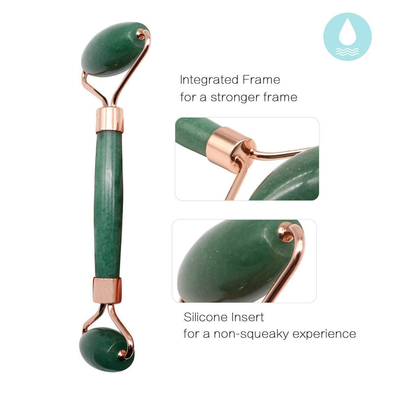 Dofash jade roller facial massage green quarz Zine-alloy jade roller with box for women(green-A) - BeesActive Australia