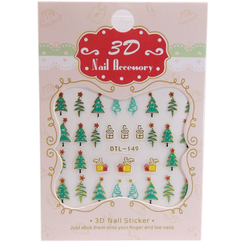 Warm Girl 12 Sheet Christmas Snowflake Tree 3D Nail Art Sticker Decal Tips Manicure Decoration - BeesActive Australia