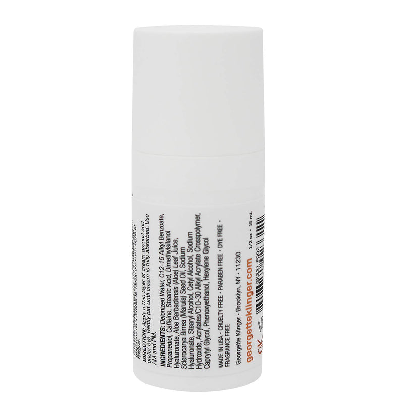 Anti Aging Marula Eye Cream by Georgette Klinger w/ Caffeine & Hyaluronic Acid - for Puffiness, Dark Circles, Wrinkles 1/2 Ounce - BeesActive Australia
