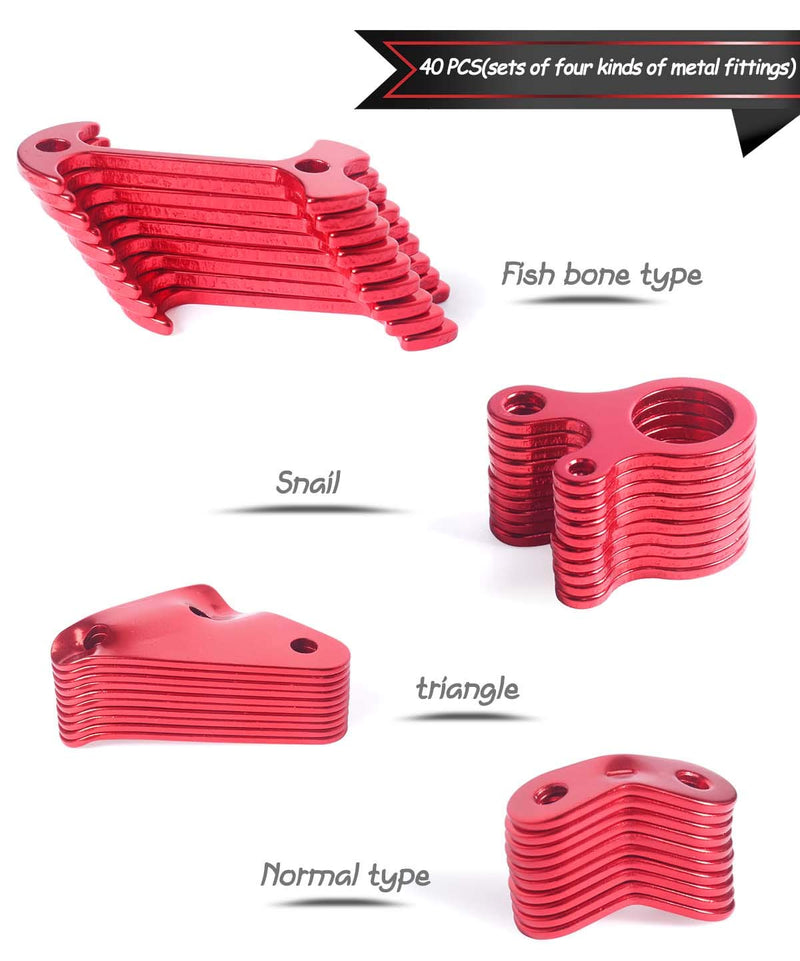 Hikeman Paracord Rope Tensioner Ultralight Tent Guyline Adjuster 40 Pieces 4 Styles Alunimum Alloy Camping Tarp Cord Buckles for Hammock Backpacking Outdoor shelter Red - BeesActive Australia
