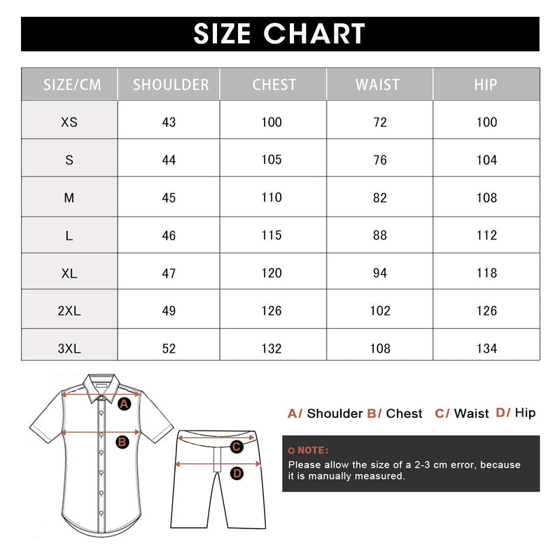 Men's Floral 2 Piece Tracksuit Short Sleeve Top and Shorts 3X-Large T02 - BeesActive Australia