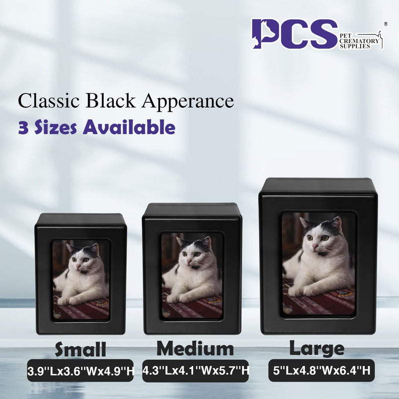 PCS Pet Photo Urns for Dogs Ashes, Dog Urns for Ashes, Pet Cremation Box S(0-25lbs) Black - BeesActive Australia