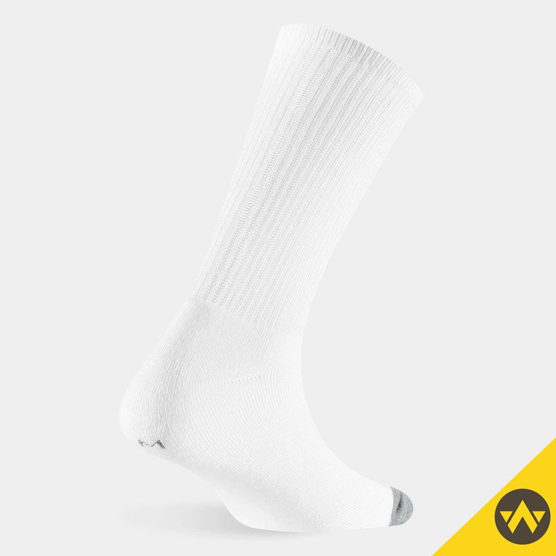 WANDER Men's Cushion Crew Socks 3-6 Pairs Athletic Running 6-8/8-13/12-15 Socks Men Cotton Sport Wicking Work A Crew Socks:6 Pairs White 12-15 - BeesActive Australia