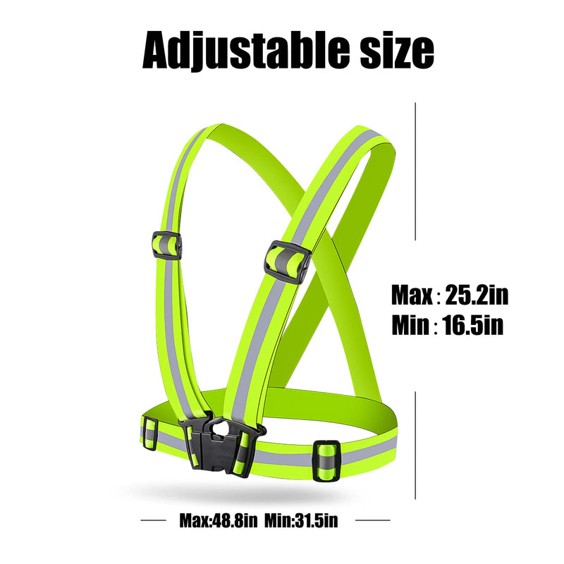 ANDAST Running Reflective Vest Gear 2 Pack,High Visibility Adjustable Safety Vest for Night Jogging,Dog Walking Green+black - BeesActive Australia