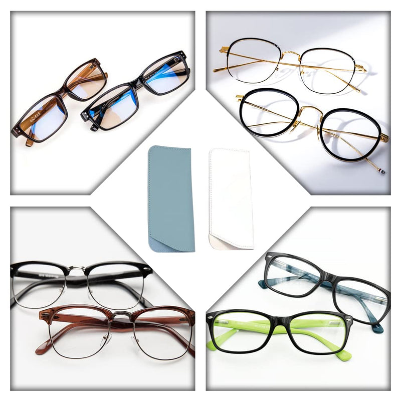 5 Pcs Leather Eyeglasses Cases Reading Glasses Pouchs Spectacles Bags for Women Men Kids - BeesActive Australia