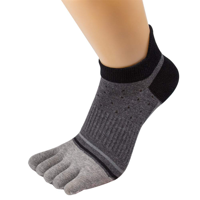 Men Cotton Low Cut Toe Socks 5 Finger No Show Mesh Wicking 6 Pack 9 Pack Black2 - BeesActive Australia