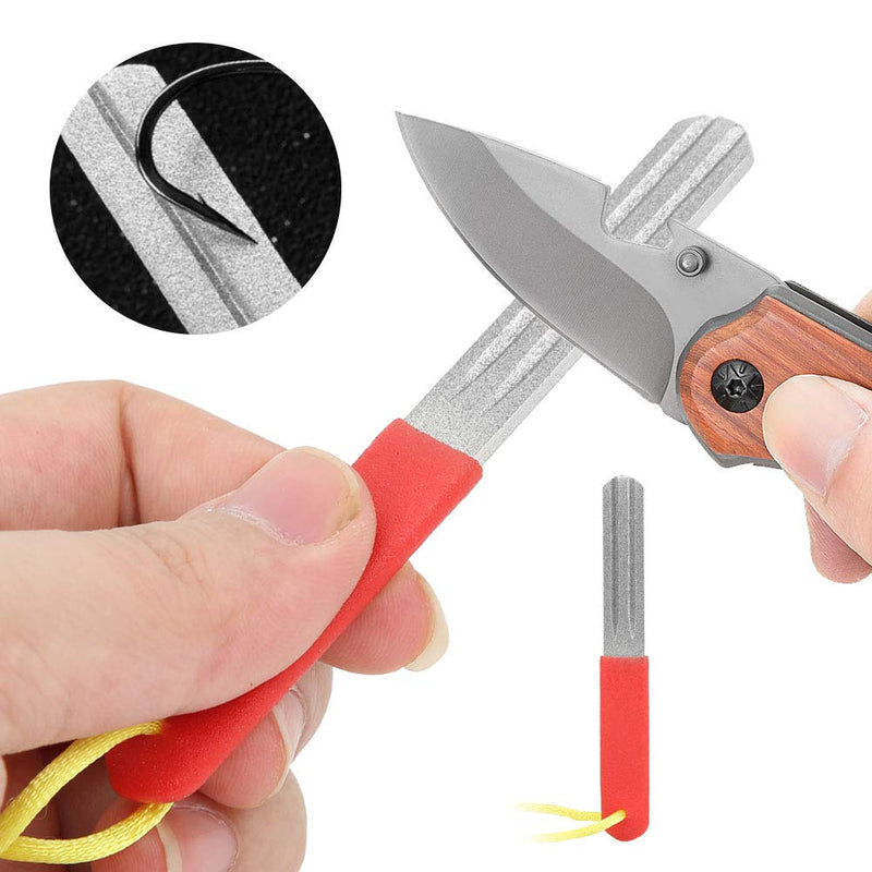 Fishing Hook Hone Sharpener, Fishhook Sharpening Whetstone Double Side 400/800 Grits Diamond Fish Hook Grinding File Sports Fishing Hook Hone and Sharpener - BeesActive Australia