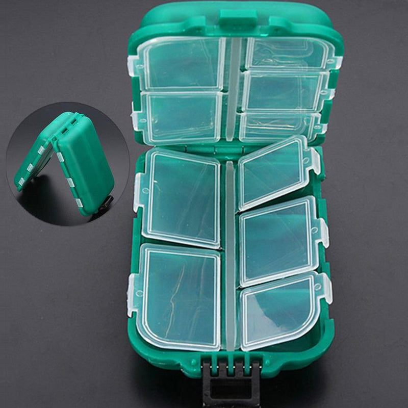 Fishing Tackle Box, 10 grids Plastic Box Waterproof Hard Fishing Tackle Box Case Hooks Lures Baits Storage Organizer Box Utility Boxes - BeesActive Australia