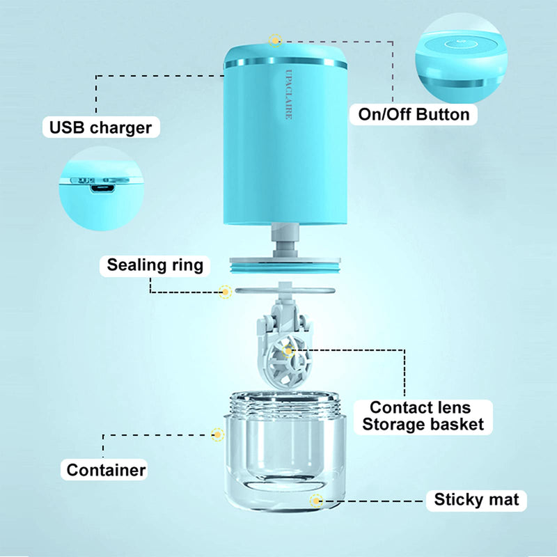 UpaClaire Ultrasonic Contact Lens Cleaner 2.0 (2nd Generation), Intelligent Cleaning Machine for Soft and Rigid (RGP) Contact Lenses, Blue UpaClaire - BeesActive Australia