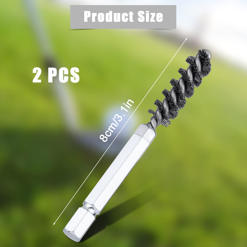 AIEX 2pcs Golf Clubs Head Hosel Brush, Golf Club Hosel Brush Stainless Steel Bore Brush Golf Club Wire Brush Cleaner Golf Club Brush Tool Electric Drill Wire Brush - BeesActive Australia