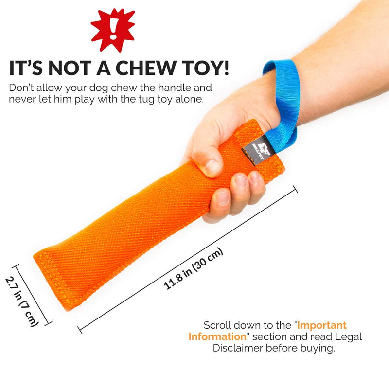 K9 Dog Bite Tug Toy - Made of Durable & Tear-Resistant French Linen - Perfect for Tug of War, Fetch & Puppy Training - Ideal for Medium to Large Dogs - Tough Pull Toy with Strong Handle & Stitching Pink Bite Tug with Blue Handle - BeesActive Australia
