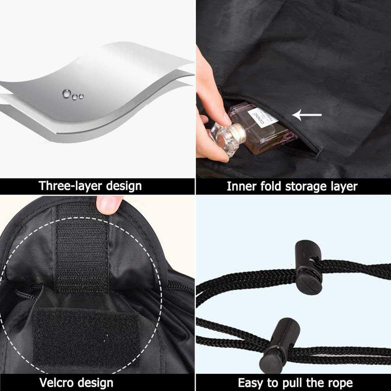ZhengYue Lazy Drawstring Make up Bag Portable Large Travel Cosmetic Bag Pouch Travel Makeup Pouch Storage Organiser for Women Girl Black - BeesActive Australia