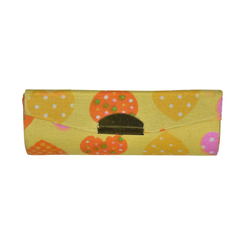 Double Lipstick Case with Hearts Pattern - Set of 2 - Red & Yellow Red Yellow - BeesActive Australia