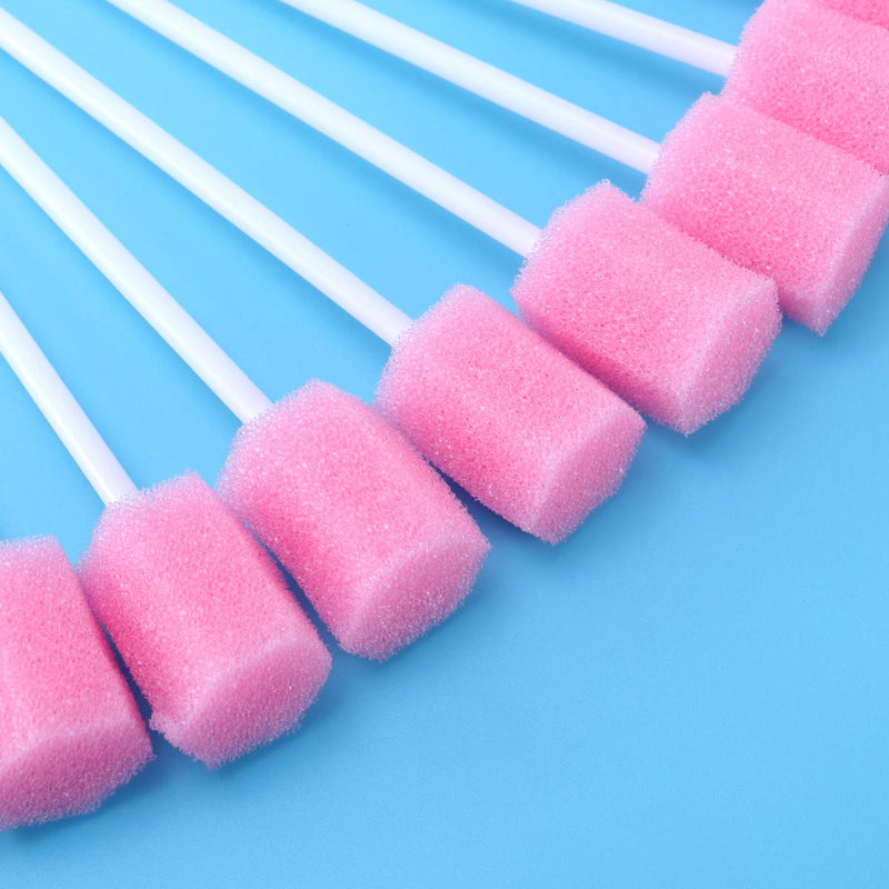 Rosenice Dental Swabs Pack of 100 Disposable Oral Care Sponge Swabs Mouth Cleaning Swab (Pink) - BeesActive Australia