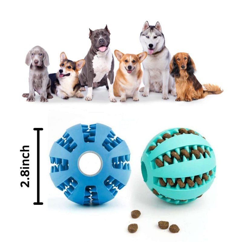 Durable Dog Ball, Chew Toys 2.8 inch. Dog IQ Puzzle Ball, Dog Teeth Cleaning/Chewing/Playing/Training, Pets Dental Treat, Bite Resistant, Non Toxic, Green. - BeesActive Australia