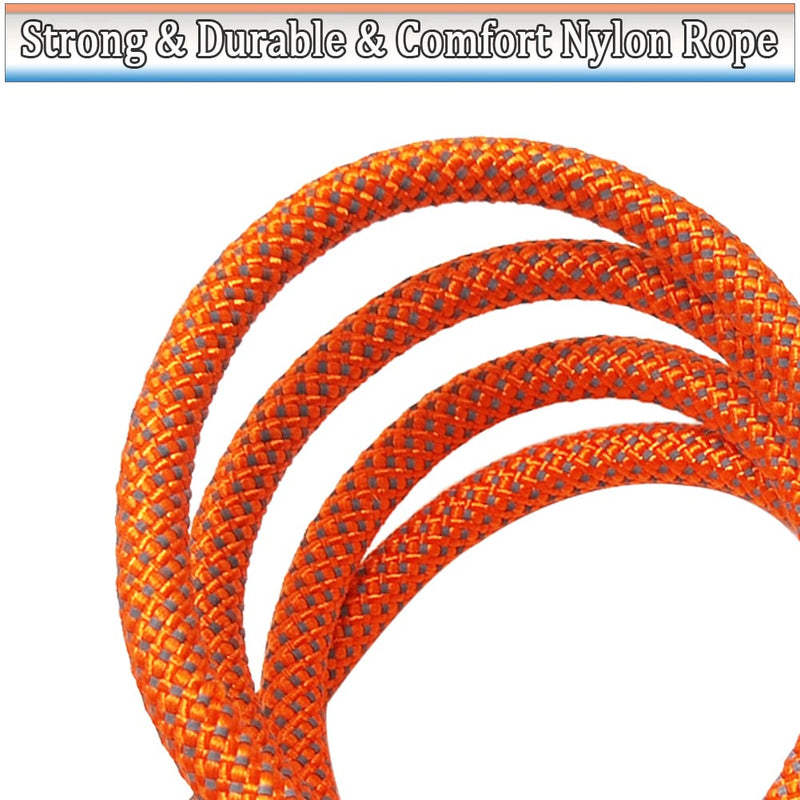MayPaw Reflective Dog Tie Out Rope, 1/4" by 4m, 6m, 8m, 10m, 12m, 15m, 18m, 23m, 30m Long Tether for Yard Outdoor Medium Small Dogs / Puppy Training Lead 8m (26 Foot) Orange - BeesActive Australia