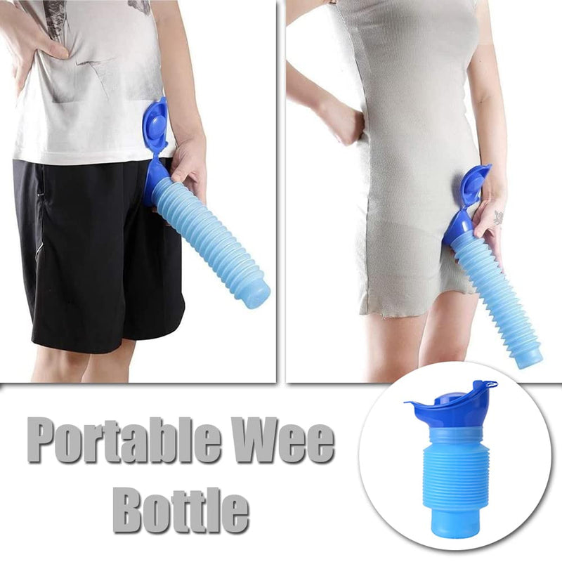 NA 2 Pcs Shrinkable Urinal Portable Wee Bottle Reusable Male Female Portable Mobile Potty for Camping, Car, Travel, Traffic Jam - BeesActive Australia