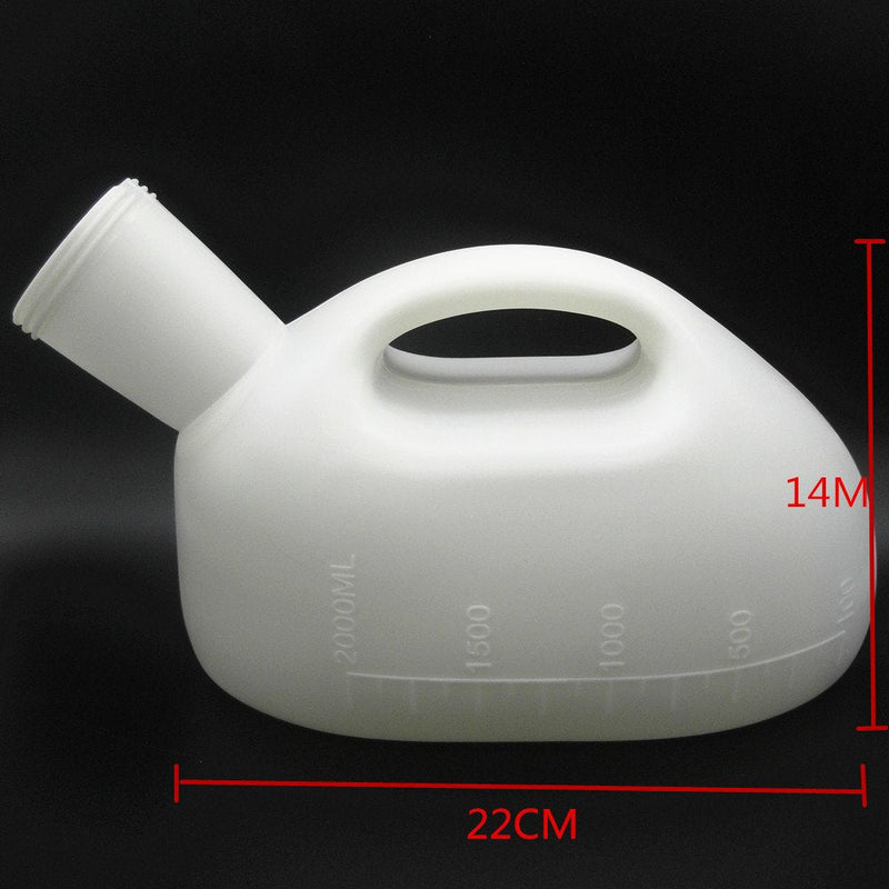 YUMSUM Male Bed Urinal Men's Potty Pee Bottle Collector 2000MLwith 1.3M Tube (White) White - BeesActive Australia
