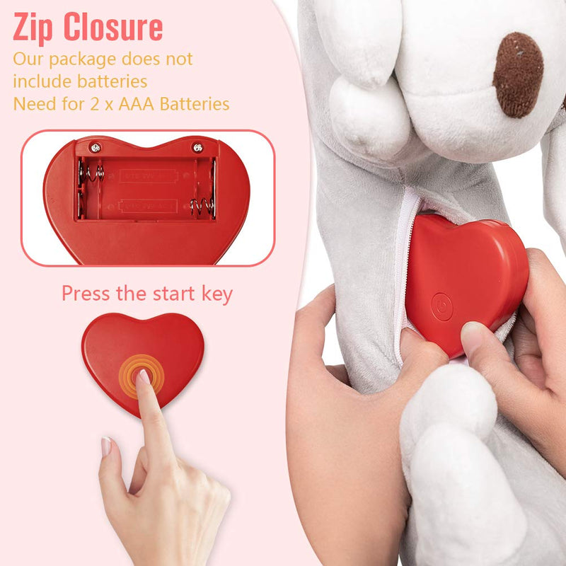 Dog Heartbeat Toy for Anxiety Relief, Calming Puppy Behavioral Training Aid Toy Puppy Dog Pals Toys Pet Companion Pillow Grey - BeesActive Australia