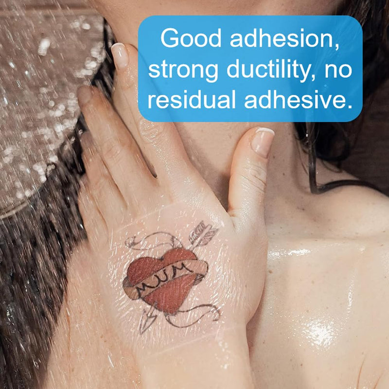 OBTANIM 50 Sheet Transparent Waterproof Stretch Adhesive Bandage Clear Film Dressing Bandages Tape Cover for Tattoo Shower Swimming Protector (4 x 4 Inch) 4 x 4 Inch, 50 PCS - BeesActive Australia