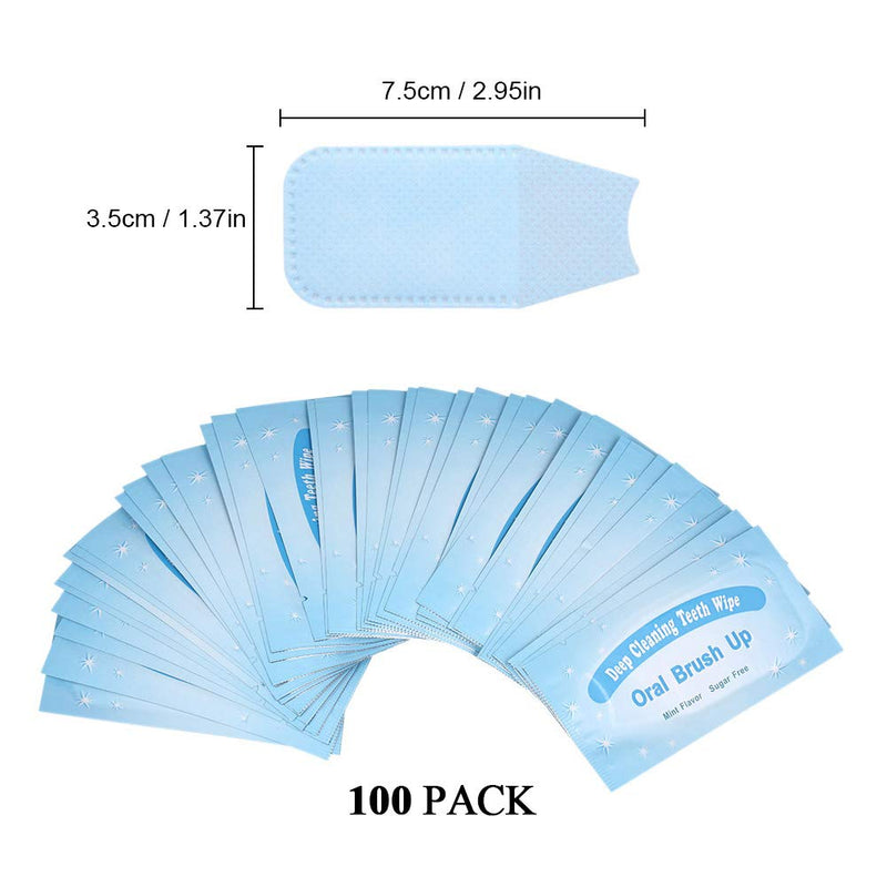 100 Packs of Mint-Flavored Teeth whitening Wipes, Finger Wipes, Disposable Teeth Cleaning Wipes - BeesActive Australia