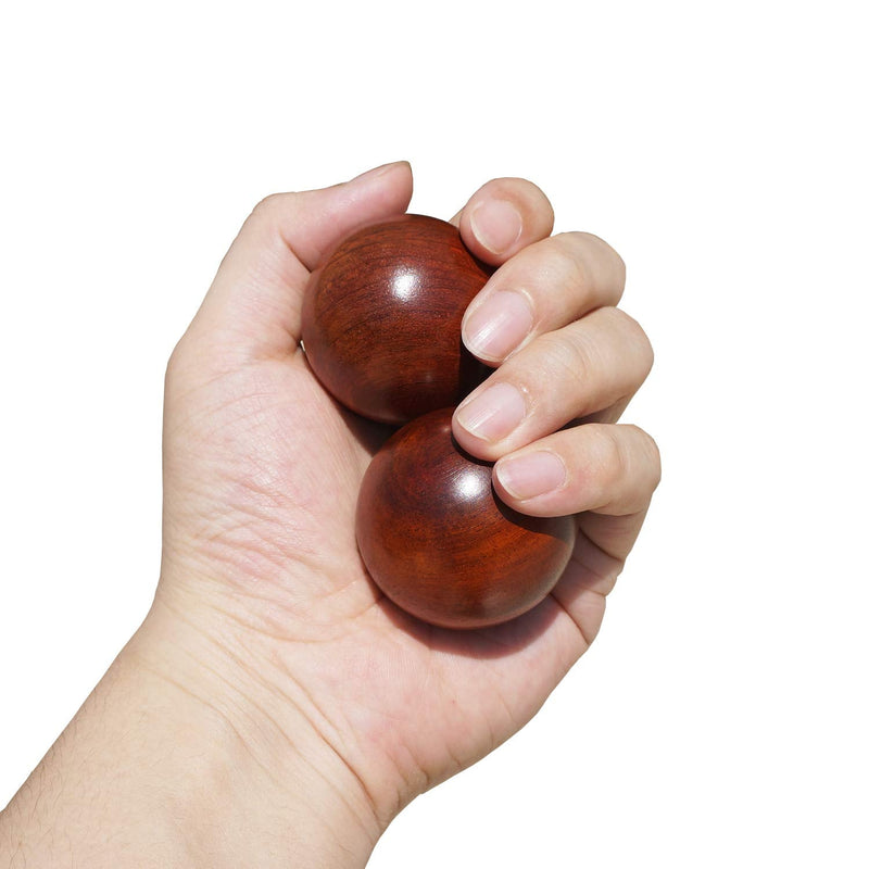 Qi Gong Rosewood Balls Baoding Balls with Brocade Box Chinese Exercise Stress Medicine Balls for Relaxation Meditation Navy Blue - BeesActive Australia