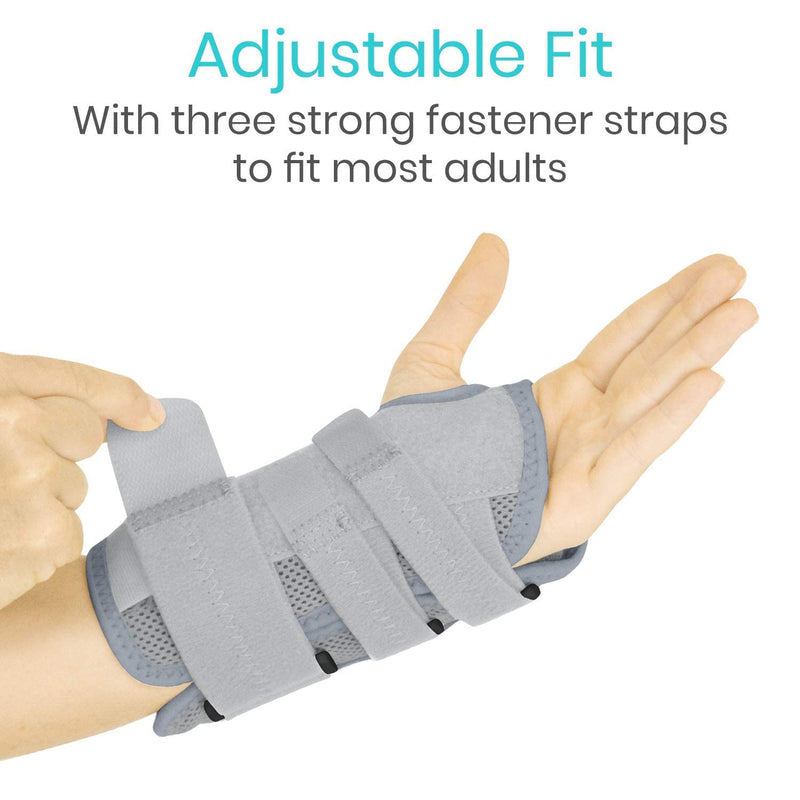 Vive Carpal Tunnel Wrist Brace (Left or Right) - Arm Compression Hand Support Splint - for Men, Women, Kids, Bowling, Tendonitis, Arthritis, Athletic Pain, Sports, Golf - Universal Adjustable Fit Gray - BeesActive Australia