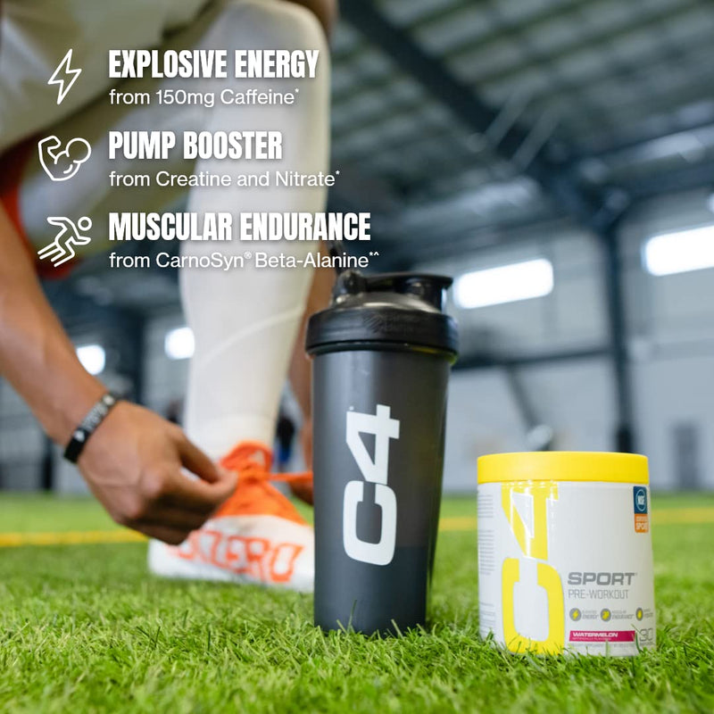C4 Sport Pre Workout Powder Watermelon - NSF Certified for Sport + Preworkout Energy Supplement for Men & Women - 135mg Caffeine + Creatine Monohydrate - 30 Servings - BeesActive Australia